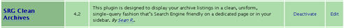WordPress Plugin SRG Clean Archives