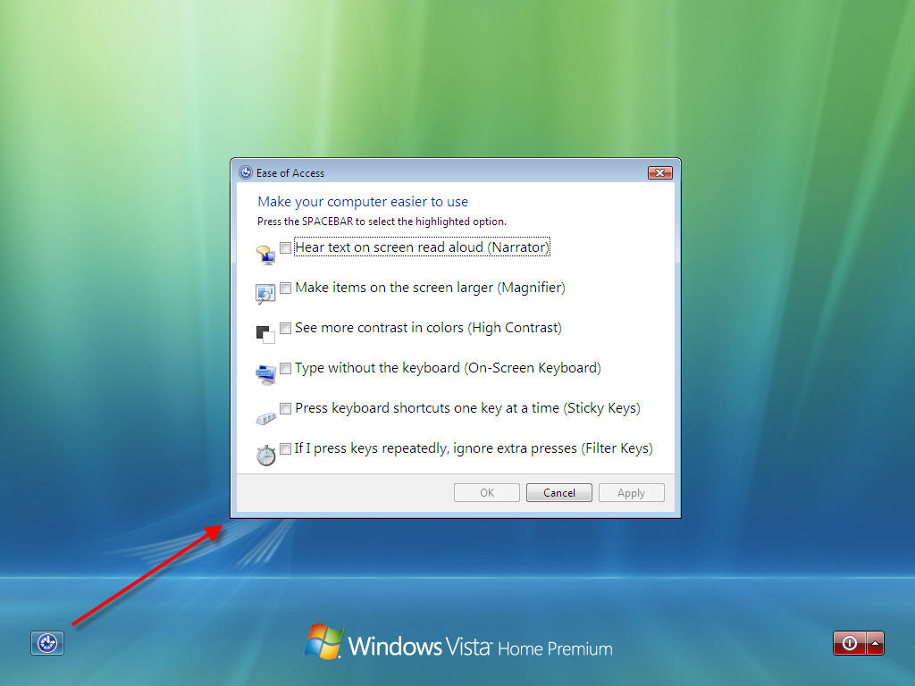 Microsoft Ease Of Access Vista